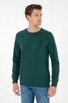 Bluza Barbat Verde Englezesc Cu Logo Brodat