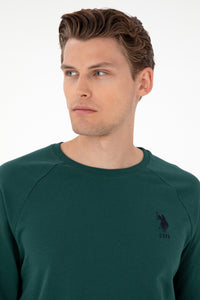 Bluza Barbat Verde Englezesc Cu Logo Brodat