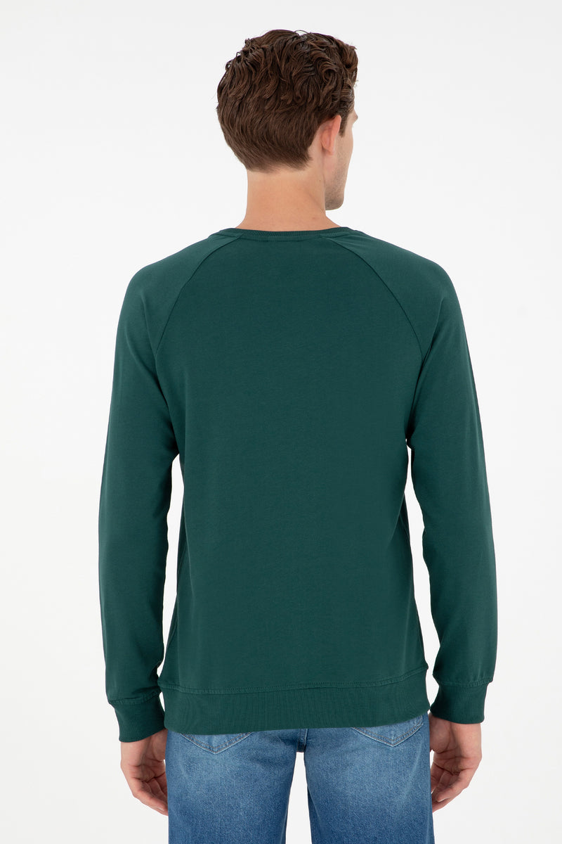 Bluza Barbat Verde Englezesc Cu Logo Brodat