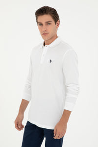 Bluza Polo Barbat Alb Cu Logo Brodat