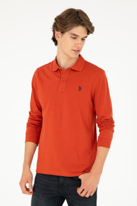 Bluza Polo Barbat Rosu Deschis Cu Logo Brodat