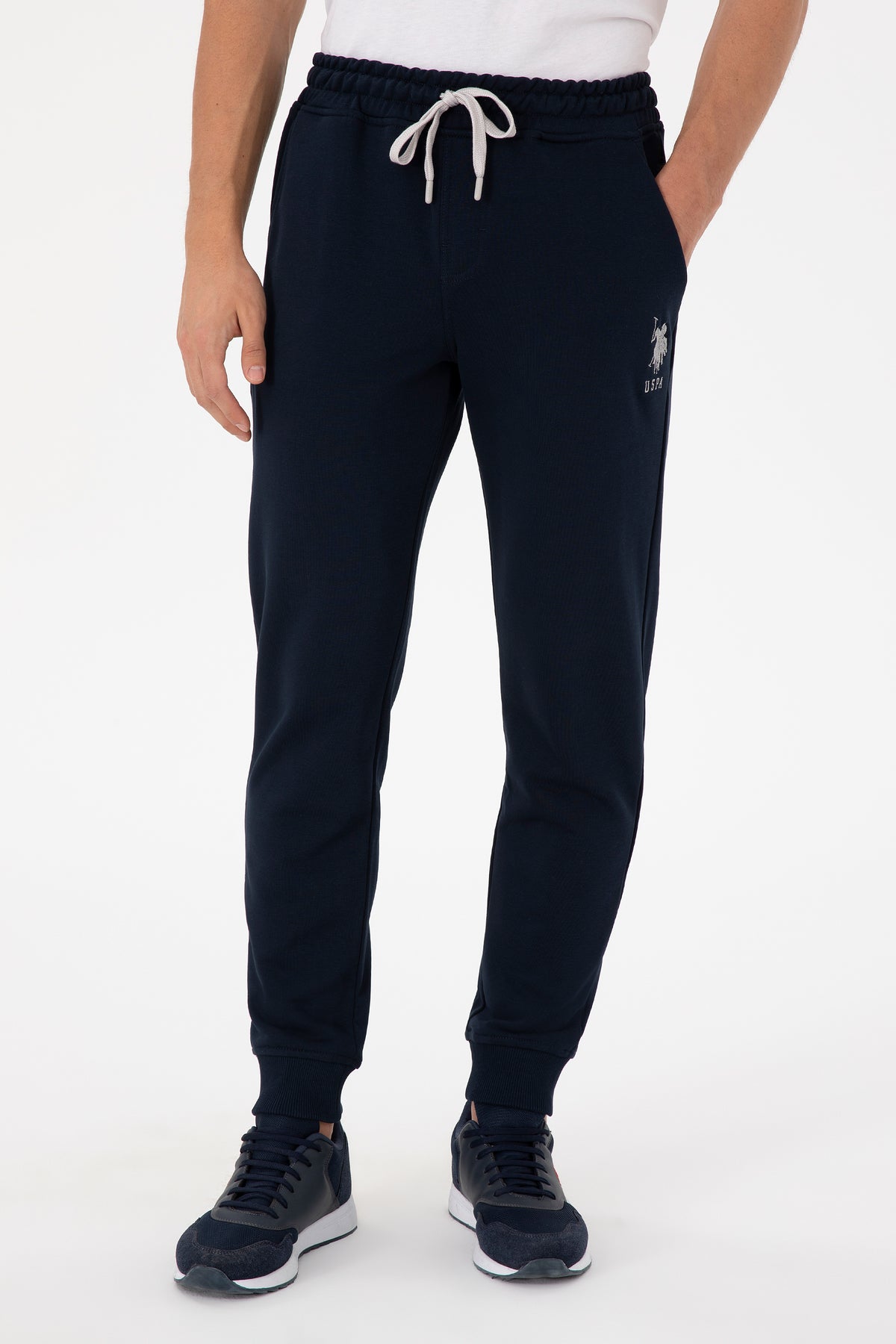 Pantaloni Jogger Barbat Bleumarin Cu Logo Brodat