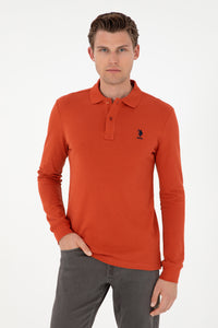 Bluza Polo Barbat Rosu Deschis Cu Logo Brodat