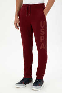 Pantaloni Sport Barbat Bordo Cu Logo USPA