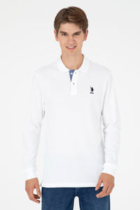 Bluza Polo Alba Barbat Cu Logo