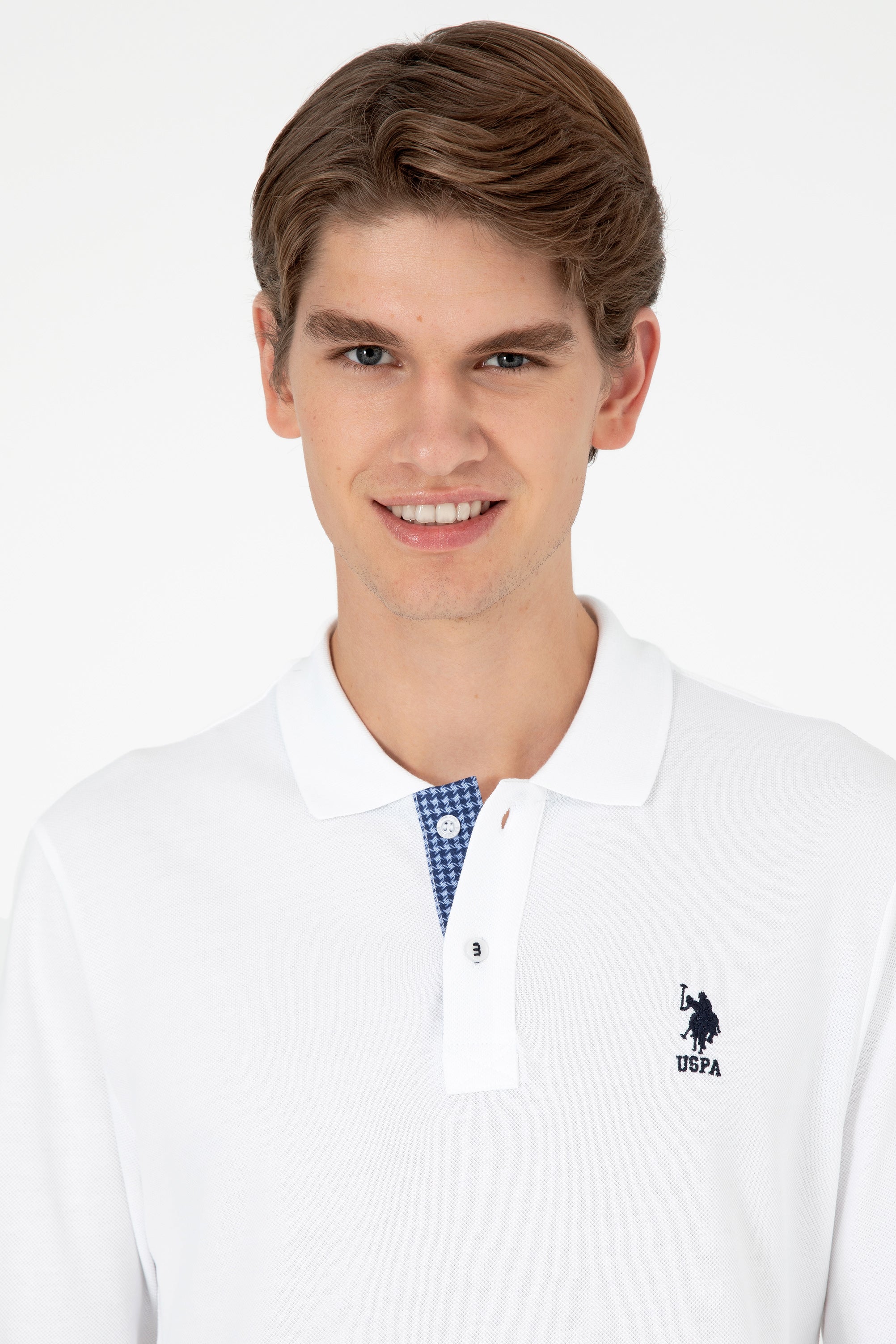 Bluza Polo Alba Barbat Cu Logo U.S. Polo Assn. Romania