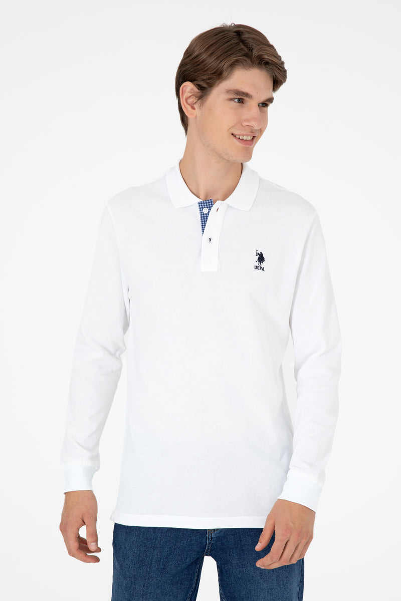 Bluza Polo Alba Barbat Cu Logo