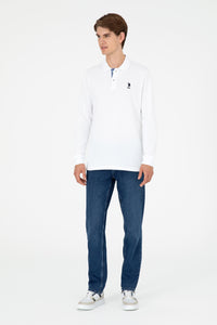 Bluza Polo Alba Barbat Cu Logo