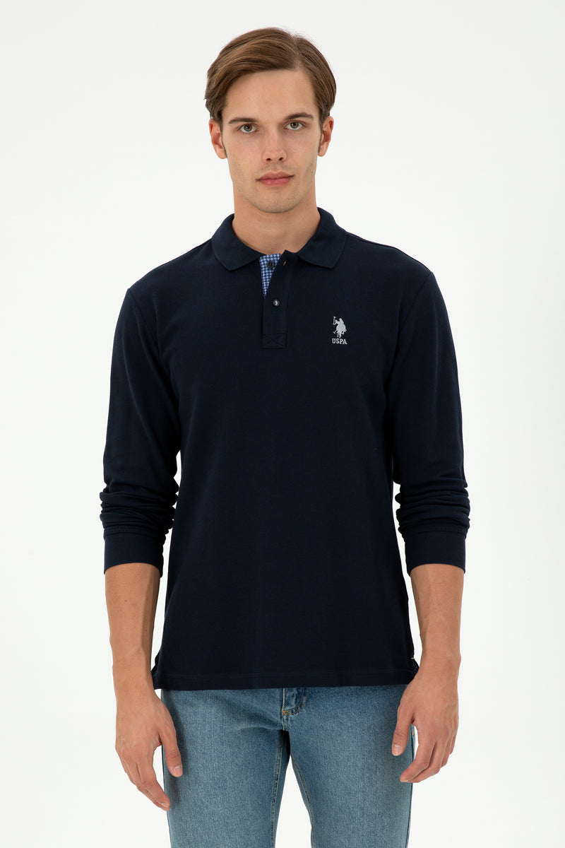 Bluza Polo Barbat Bleumarin Cu logo Brodat