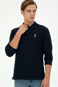 Bluza Polo Barbat Bleumarin Cu logo Brodat