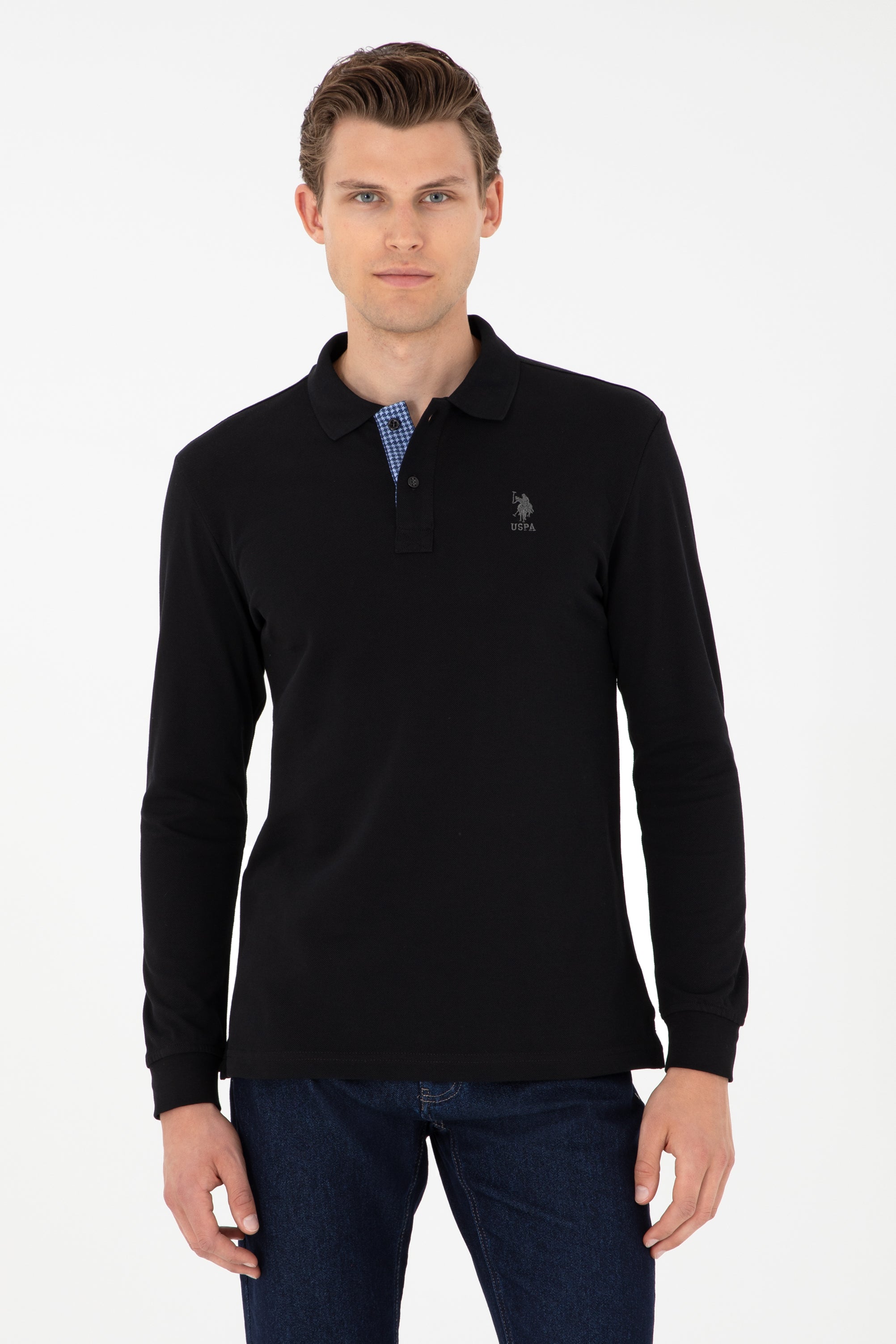 Bluza Polo Barbat Neagra Cu logo Brodat U.S. Polo Assn. Romania