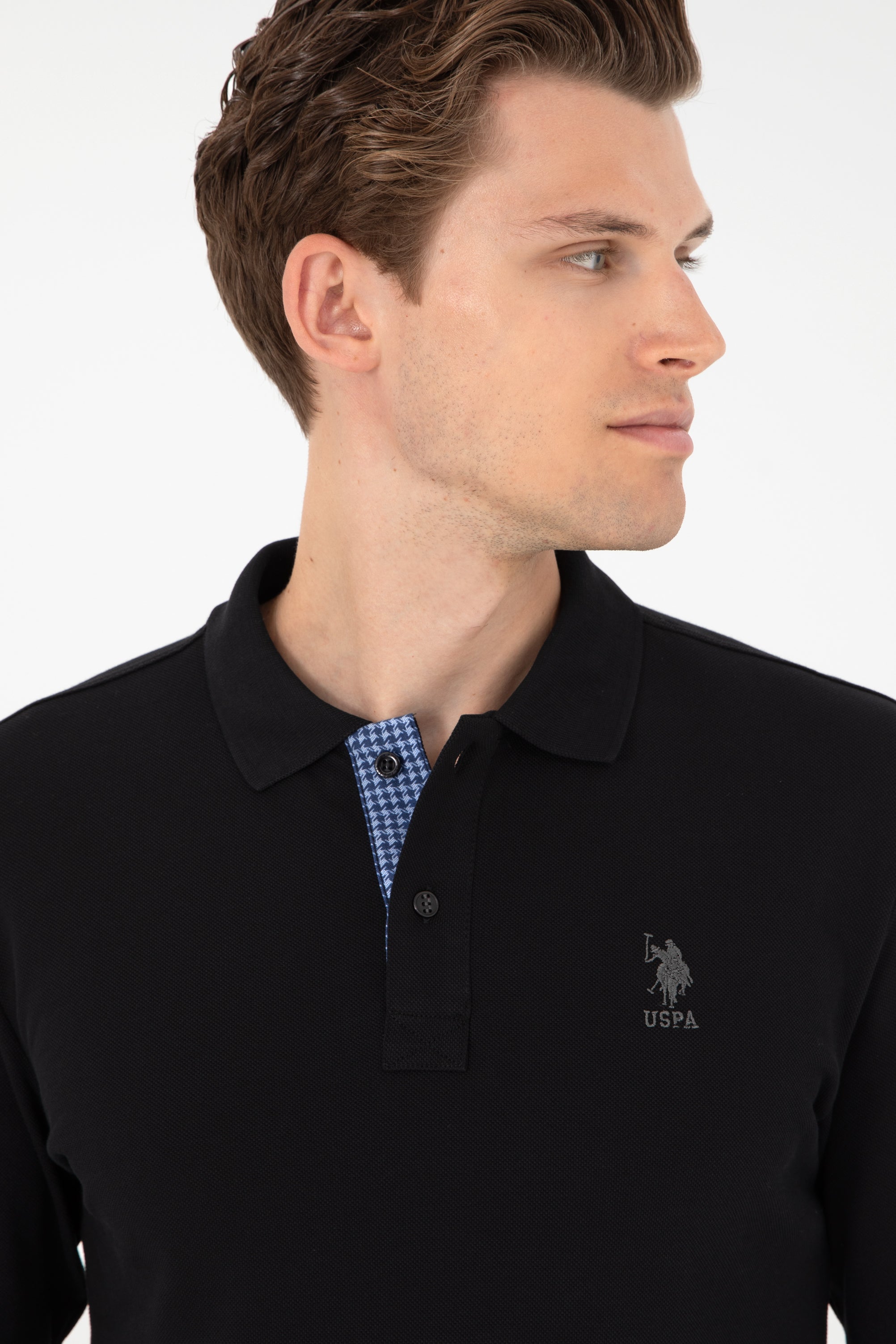 トップス UNIVERSAL PRODUCTS. BORDER L/S POLO UNIVERSAL PRODUCTS.” BORDER L/S POLO BLACK” | Lapel online store