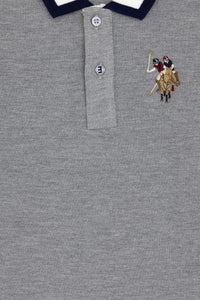 Bluza Polo Baietel Gri Cu Guler Special Si Logo Brodat