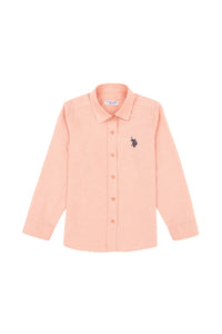 Cămașă Fată Roz Somon Cu Logo Discret 