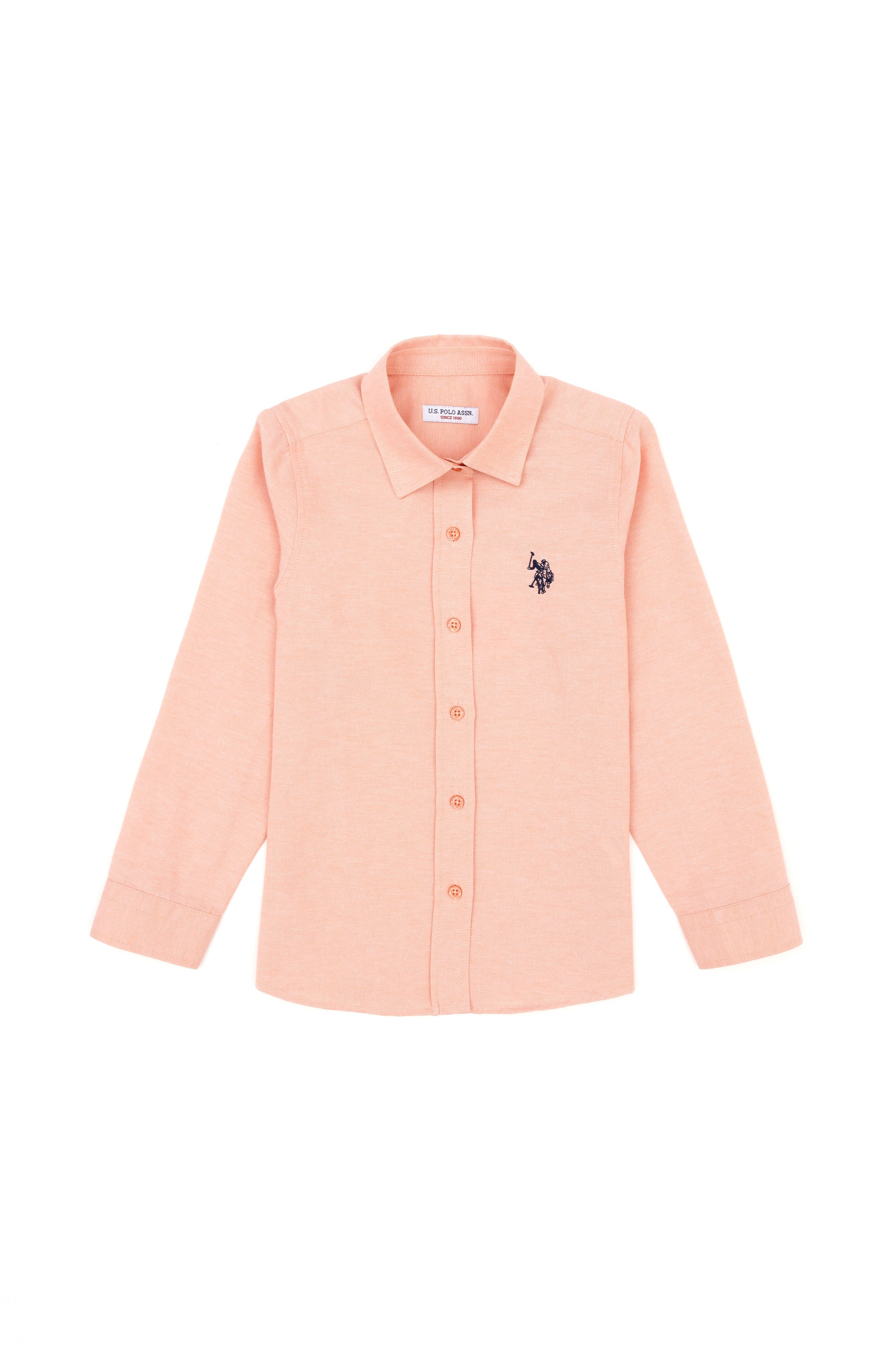 Cămașă Fată Roz Somon Cu Logo Discret 