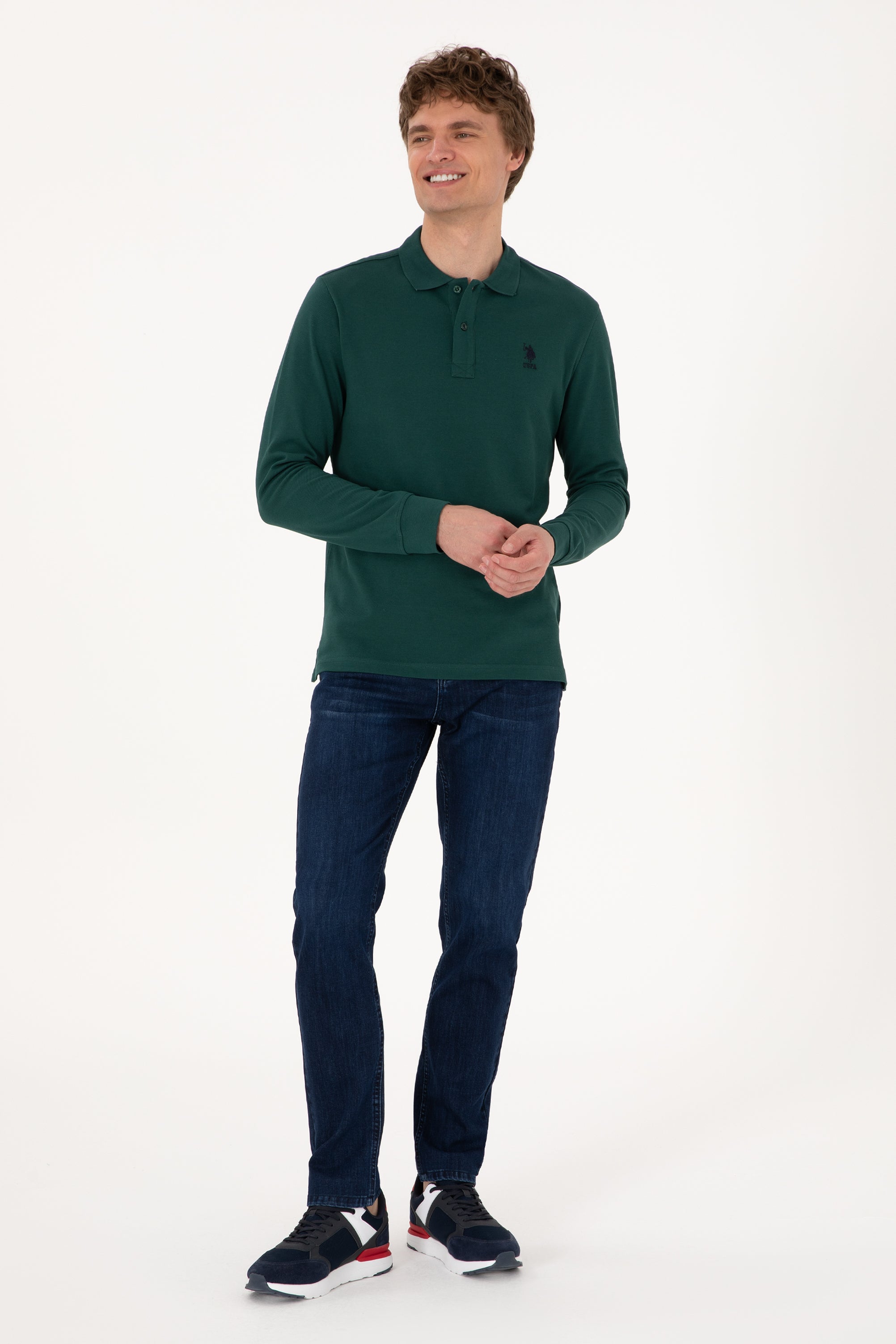 Blugi Barbat cu Aspect Decolorat, Albastru inchis