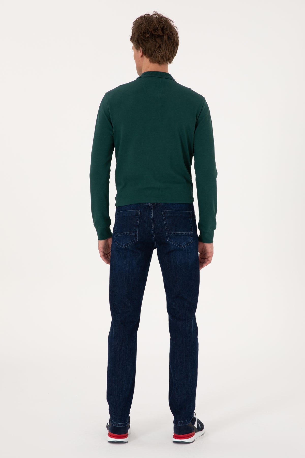 Blugi Barbat cu Aspect Decolorat, Albastru inchis