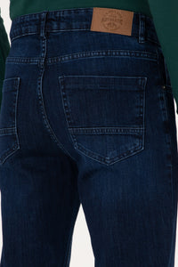 Blugi Barbat cu Aspect Decolorat, Albastru inchis