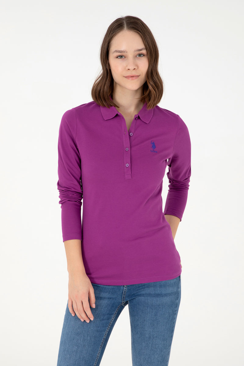 Bluza Polo Mov Dama Cu Logo