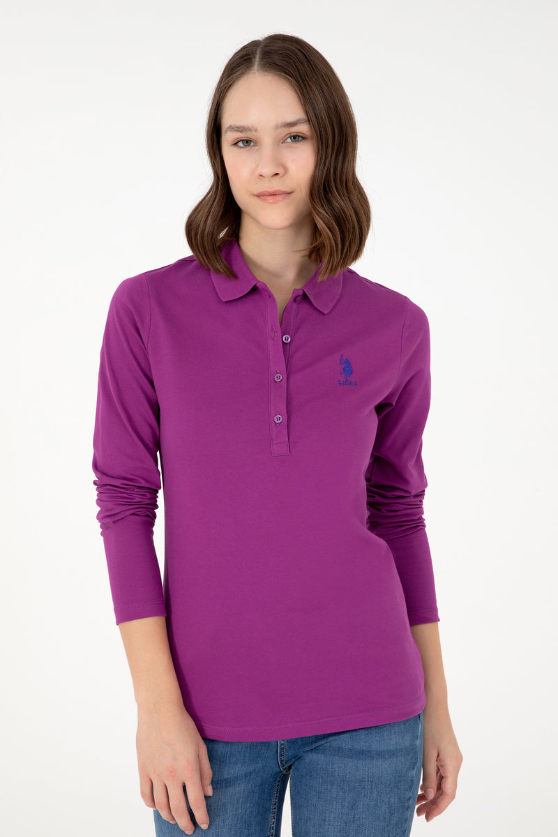 Bluza Polo Mov Dama Cu Logo