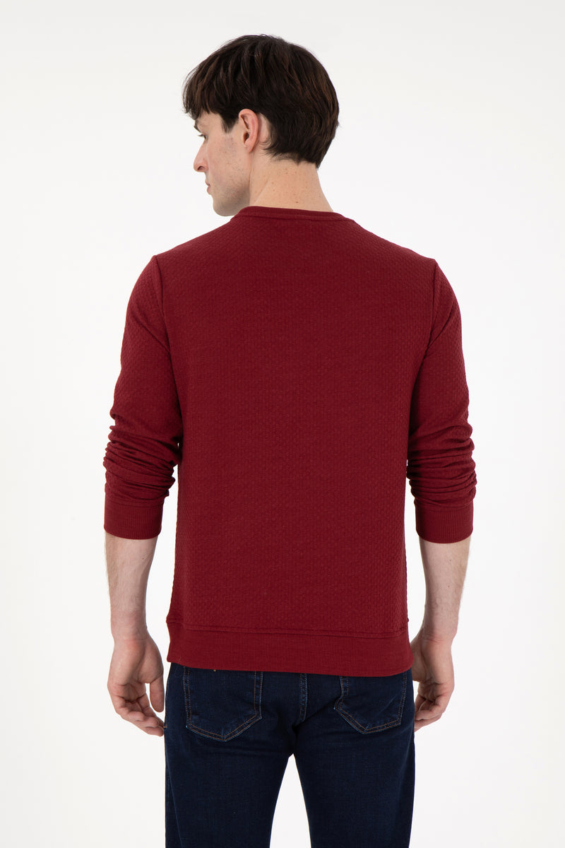 Bluza Bordo Barbat Cu Textura