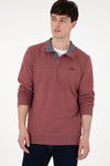 Bluza Bordo Barbat Cu Guler Inalt