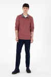 Bluza Bordo Barbat Cu Guler Inalt