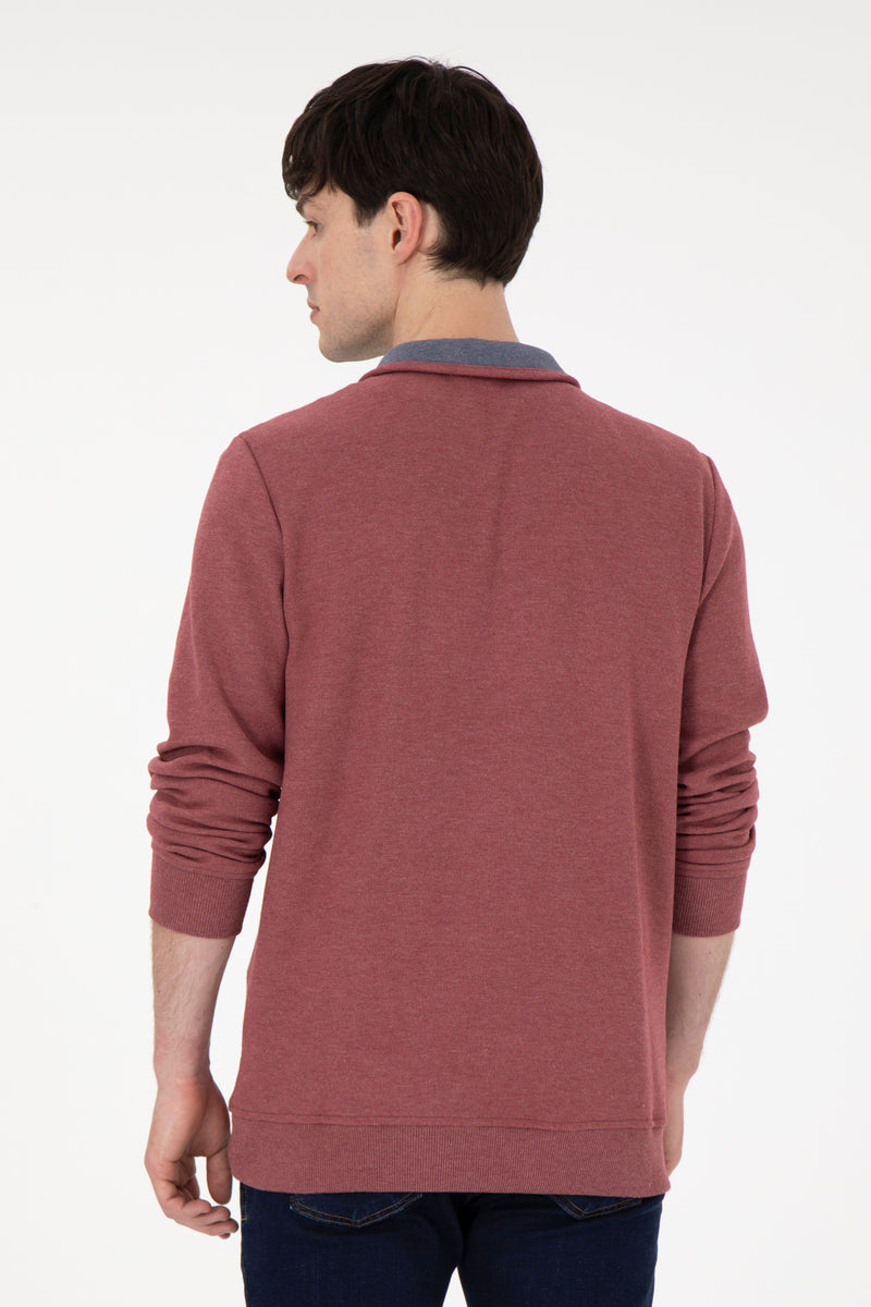 Bluza Bordo Barbat Cu Guler Inalt