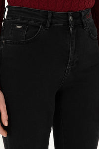 Blugi Evazati cu Talie Medie, Negru