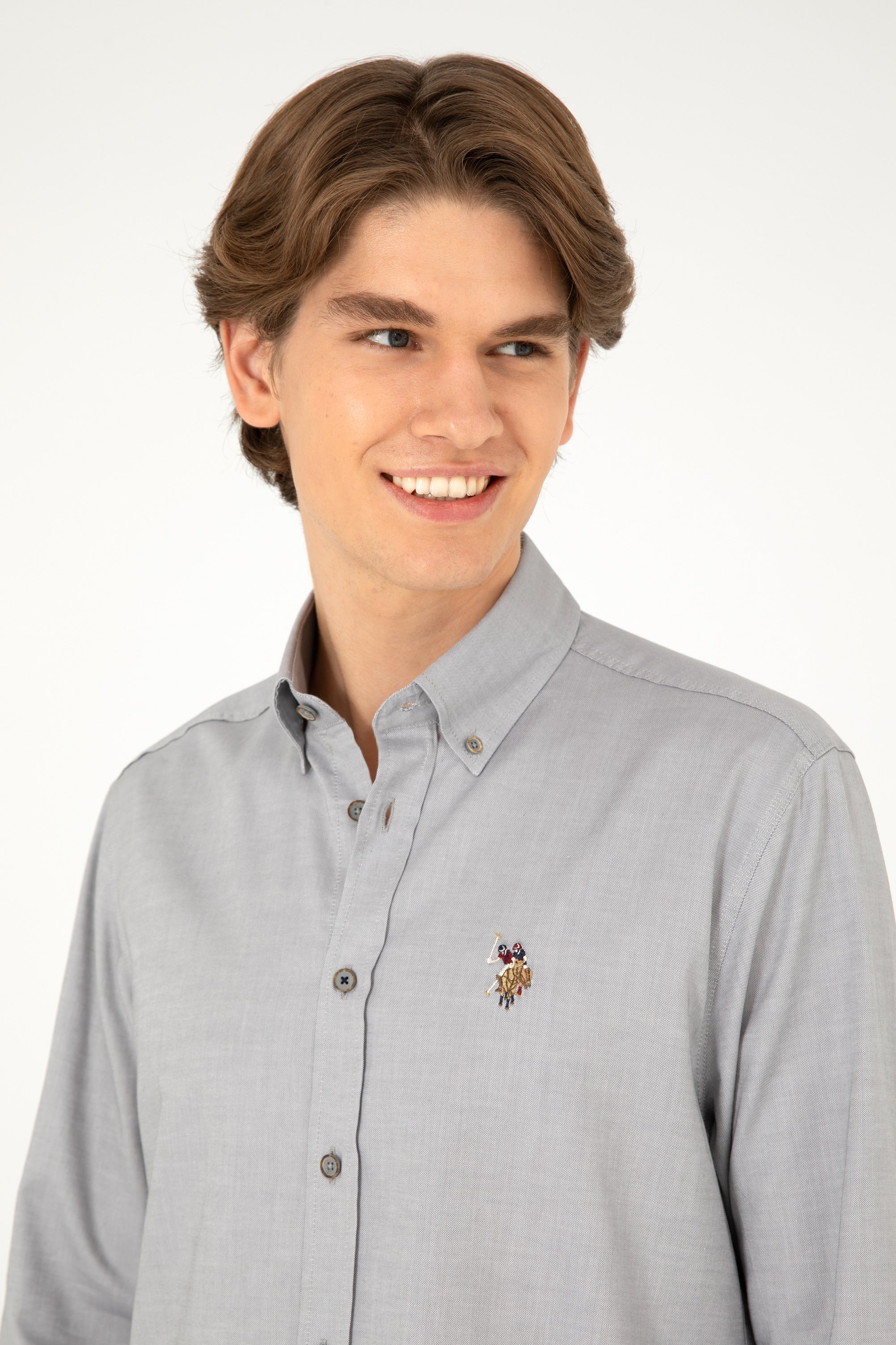 Camasa Barbat Gri Cu Logo