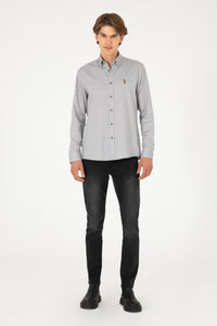 Camasa Barbat Gri Cu Logo