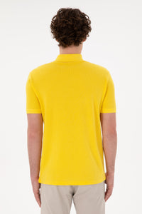 Tricou Polo Bărbați Pe Galben Aprins Cu Logo Brodat