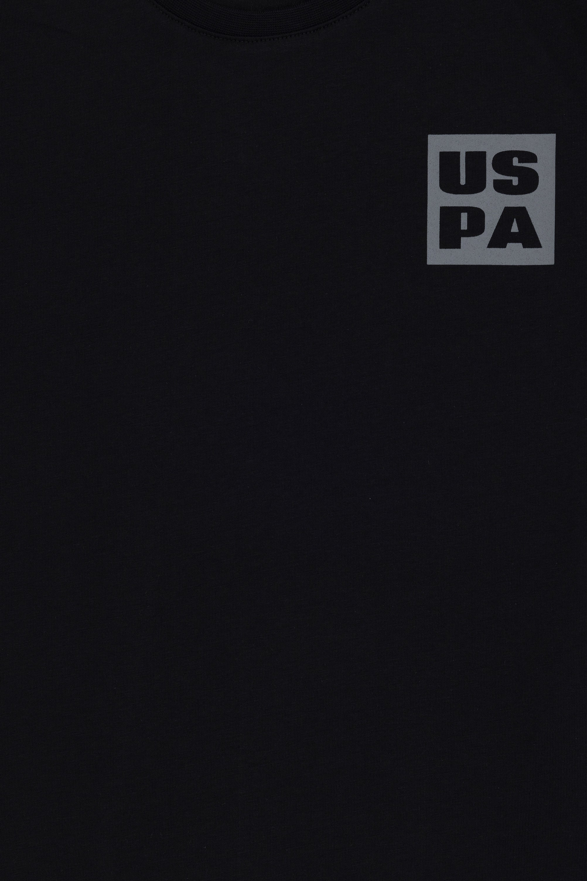 Tricou Băieți Pe Negru Cu Guler Totund Și Print USPA