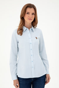 Camasa Slim Fit Dama Albastru Deschis