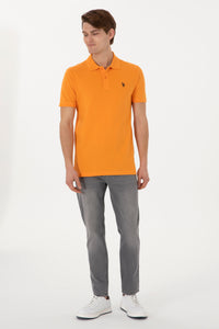 Blugi Barbat Gri  Cu Logo Brodat La Buzunar