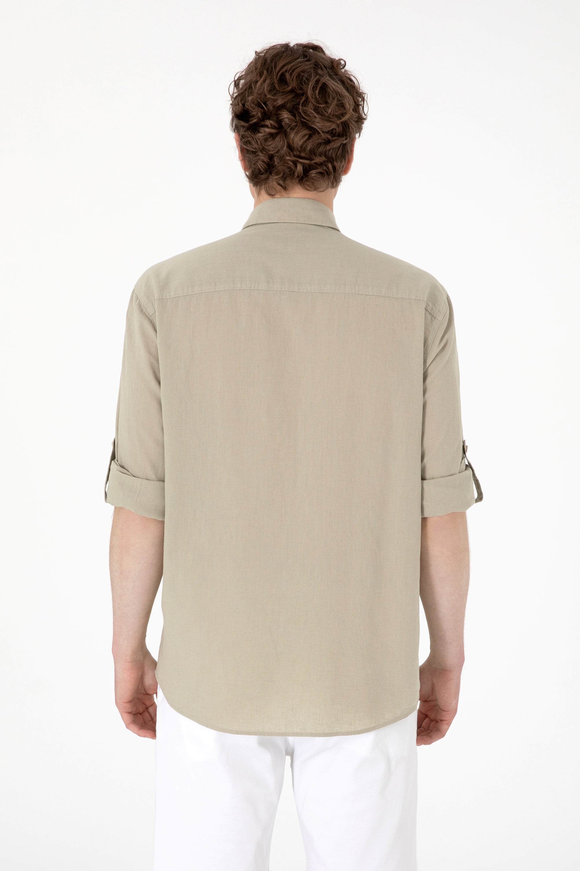 Cămașă Bărbați Pe Kaki Deschis Cu Logo Colorat