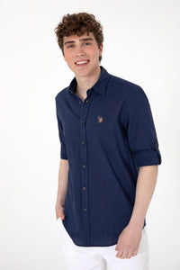 Cămașă Bărbați Pe Bleumarin Cu Logo Colorat