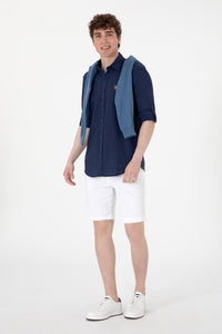 Cămașă Bărbați Pe Bleumarin Cu Logo Colorat