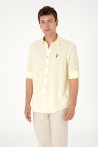 Camasa Barbat Galbena Tesatura de Vara