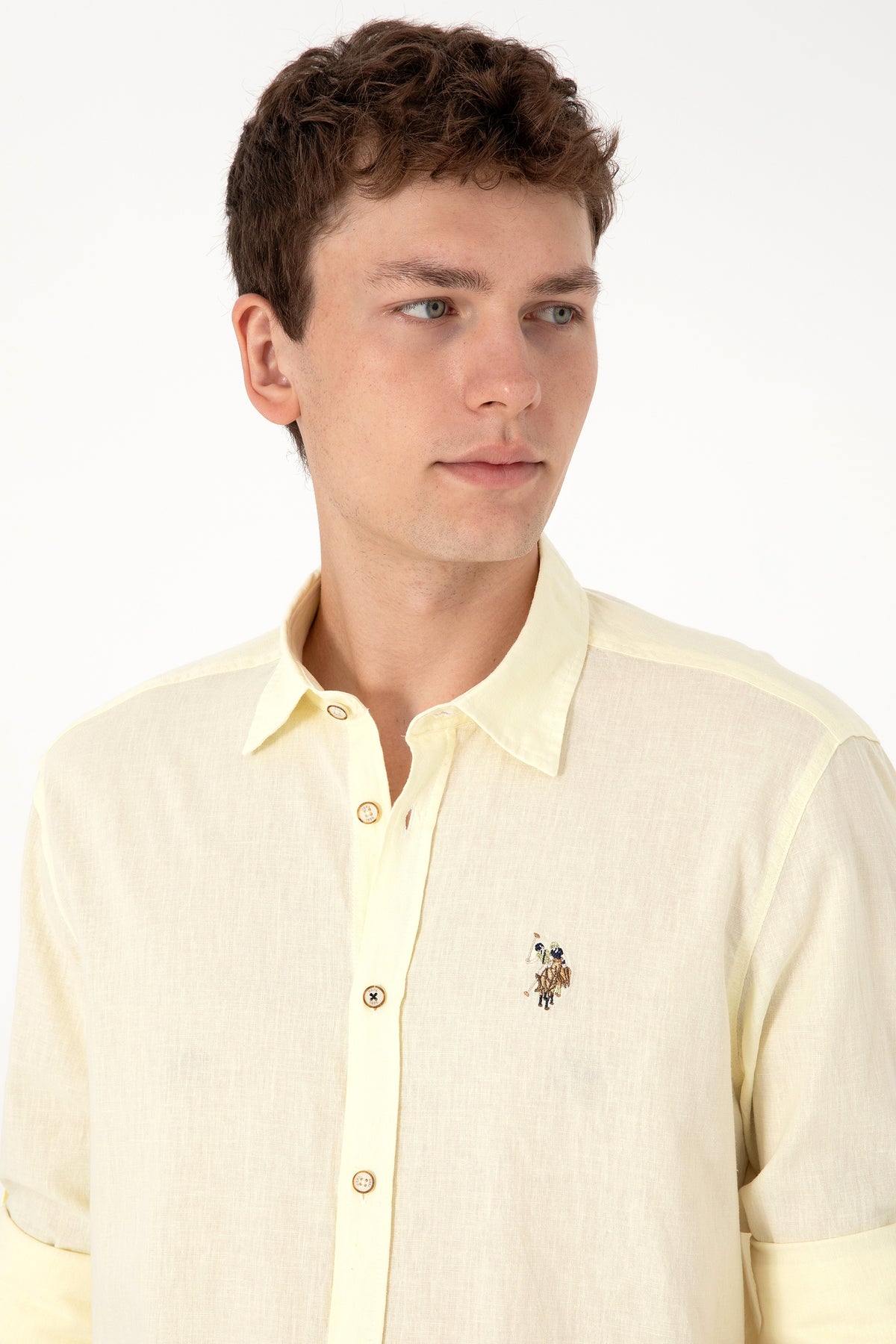 Camasa Barbat Galbena Tesatura de Vara