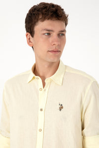 Camasa Barbat Galbena Tesatura de Vara