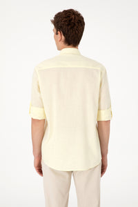 Camasa Barbat Galbena Tesatura de Vara