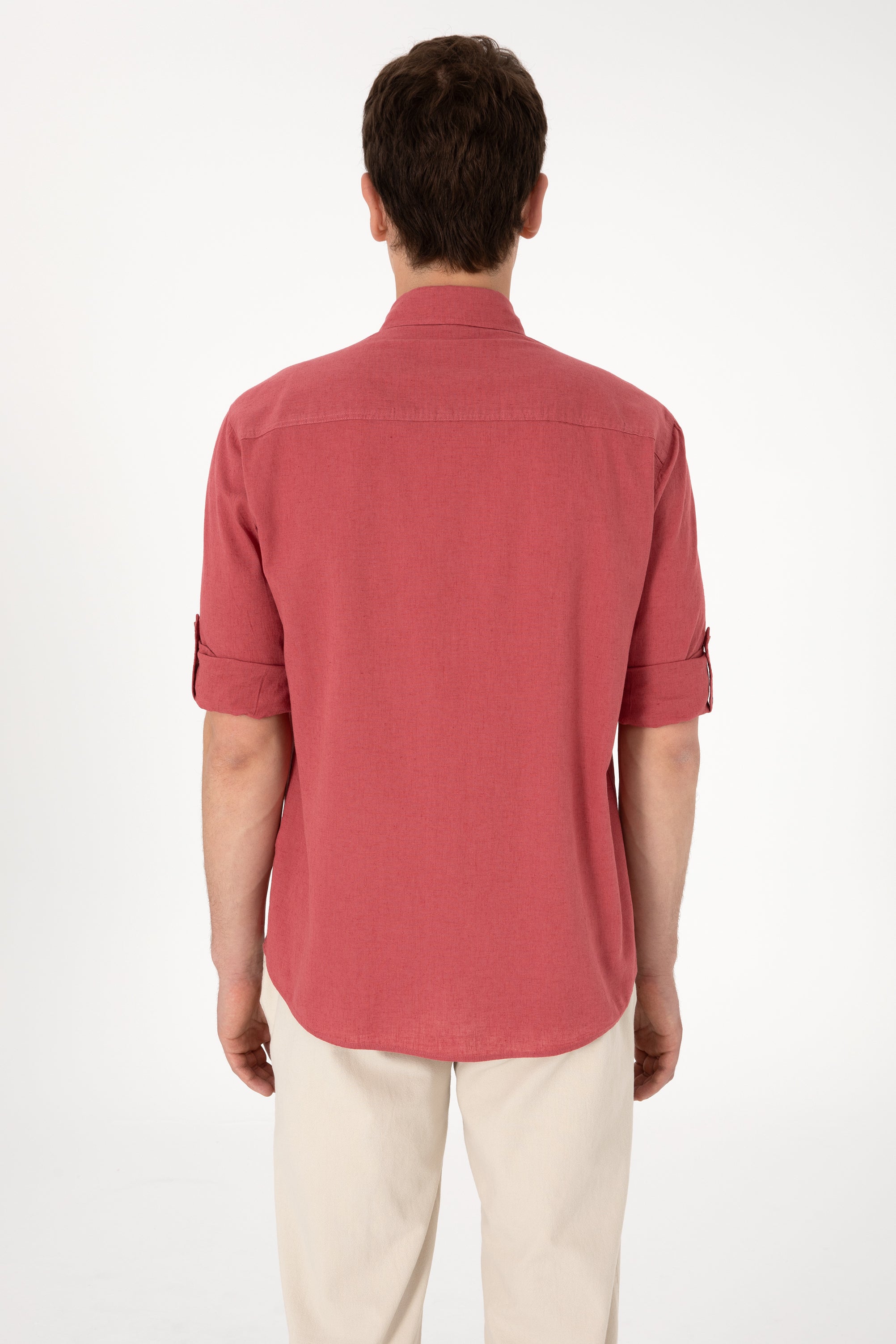 Camasa Barbat Rosu Purpuriu Tesatura de Vara