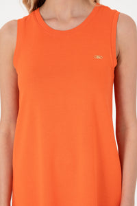 Rochie Casual Dama Pe Portocaliu