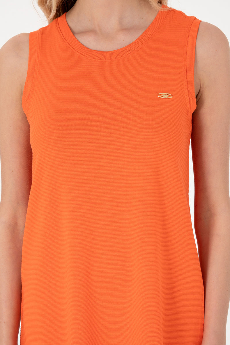 Rochie Casual Dama Pe Portocaliu