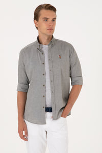 Cămașă Bărbați Pe Gri Cu Logo Colorat