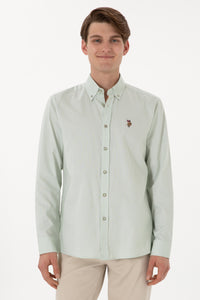 Camasa Barbat Bej Cu Logo Brodat