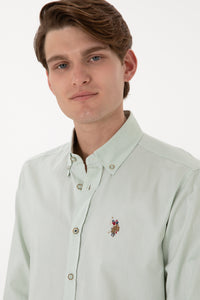 Camasa Barbat Bej Cu Logo Brodat