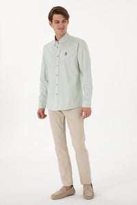 Camasa Barbat Bej Cu Logo Brodat