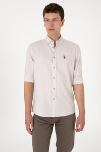 Camasa Barbat Bej Cu Logo Multicolor